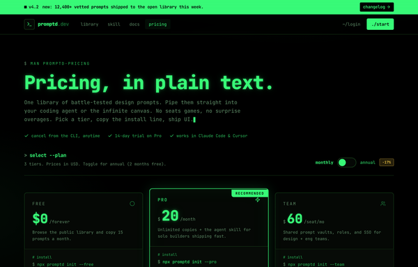 Electric Phosphor Terminal Dev-Tool Pricing preview