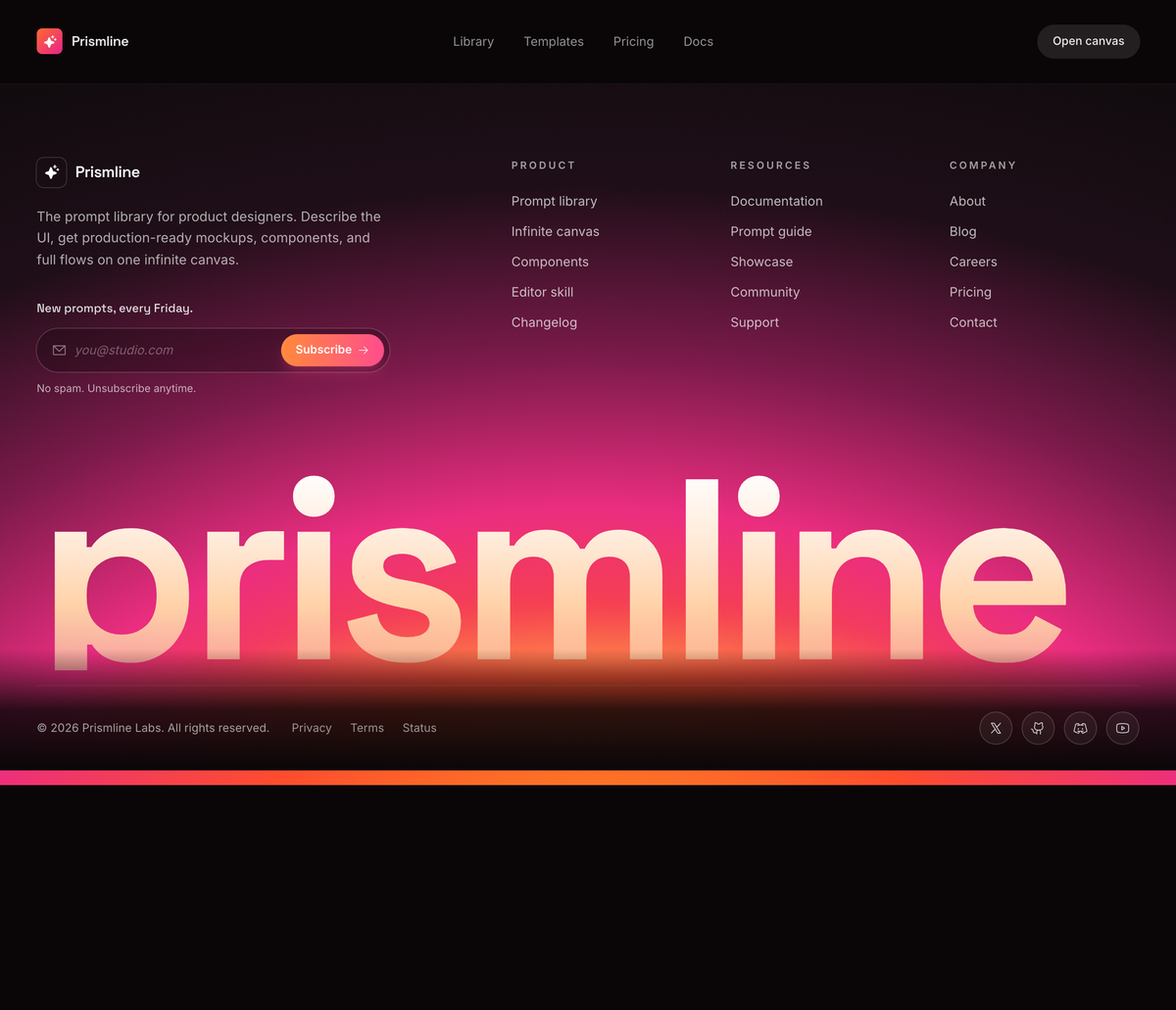 Sunset Glow Wordmark Mega Footer preview