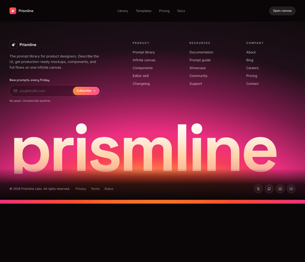 Sunset Glow Wordmark Mega Footer preview