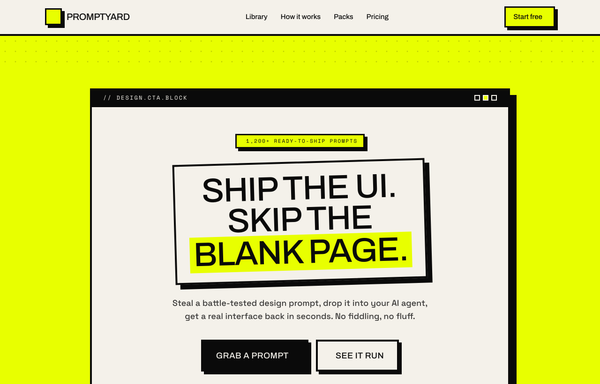 Acid Brutalist - "Skip the Blank Page" CTA Block preview