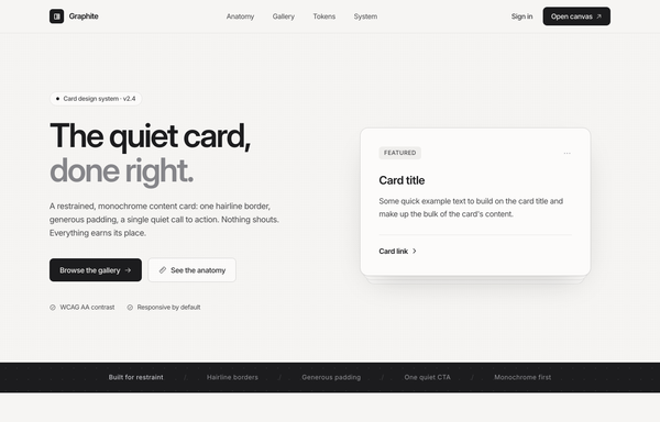 Graphite - Cards in monochrome preview