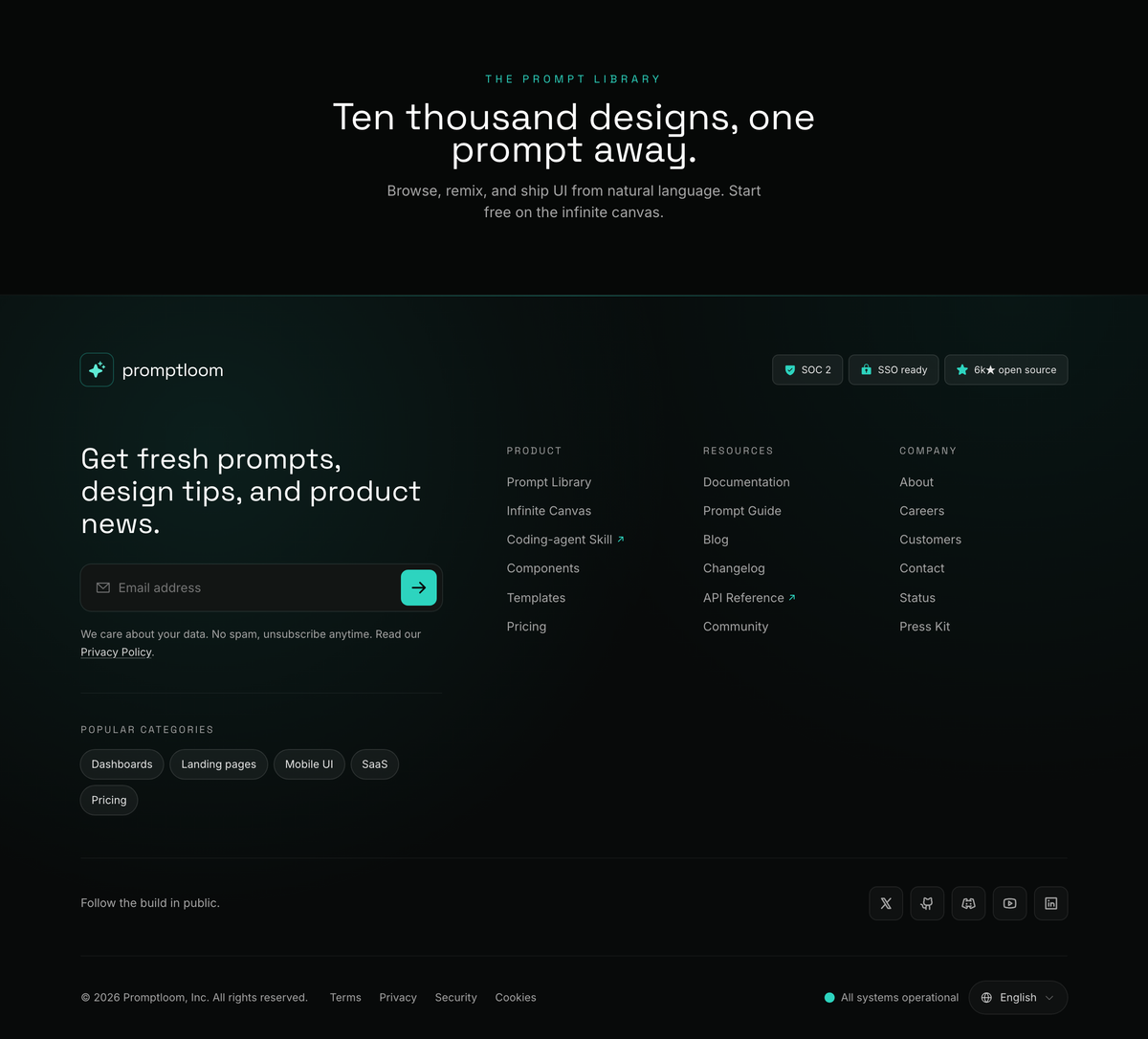 Teal-on-Ink Newsletter Mega Footer preview