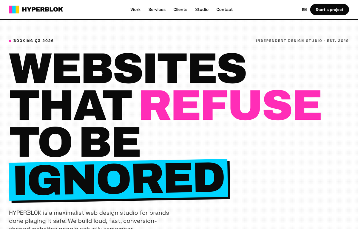 HYPERBLOK — Maximalist Vibrant Agency Website preview