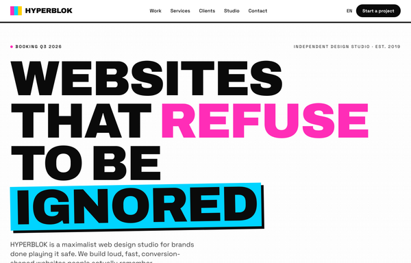 HYPERBLOK - Maximalist Vibrant Agency Website preview