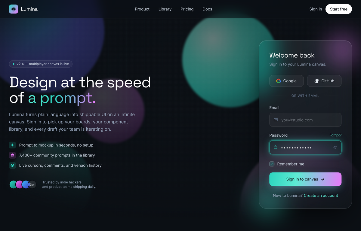 Aurora Glass — Sign in to the canvas preview