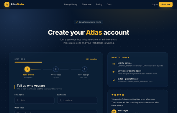 Atlas Studio - Charting Your Account, Step One of Three preview
