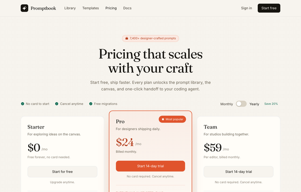 Warm Editorial Cream Pricing preview