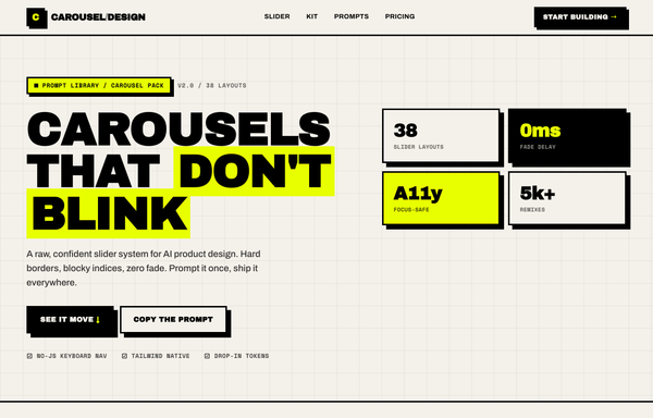Carousel Design - Brutalist Slider preview