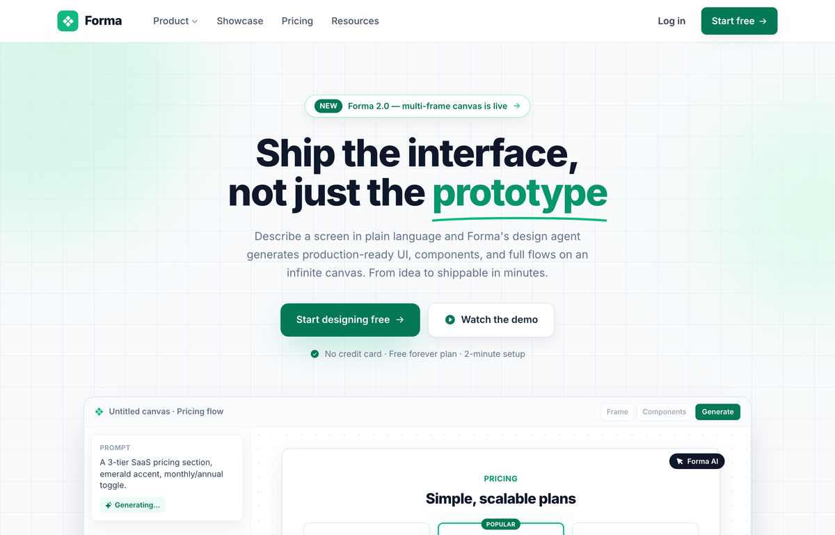 Forma — Emerald Classic SaaS (legibility-fixed) preview