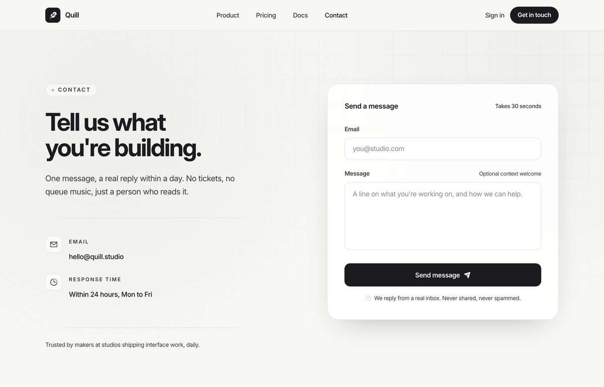 Whisper-Quiet Contact, Cast in Graphite (minimal-inline-graphite) preview