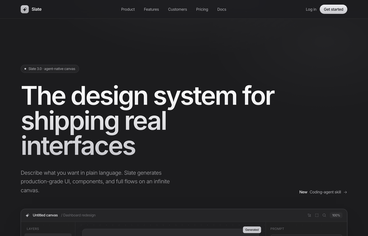 Slate — Graphite Premium Monochrome (SaaS Website Design Prompt) preview