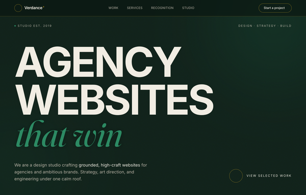 Verdance - Agency Website Design Studio (Dark Emerald) preview