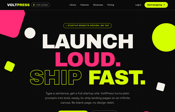 VOLTPRESS - Ship a startup site that screams (acid-maximalist) preview