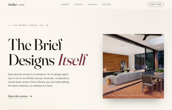 Atelier - The Brief Designs Itself (editorial serif / burgundy) preview