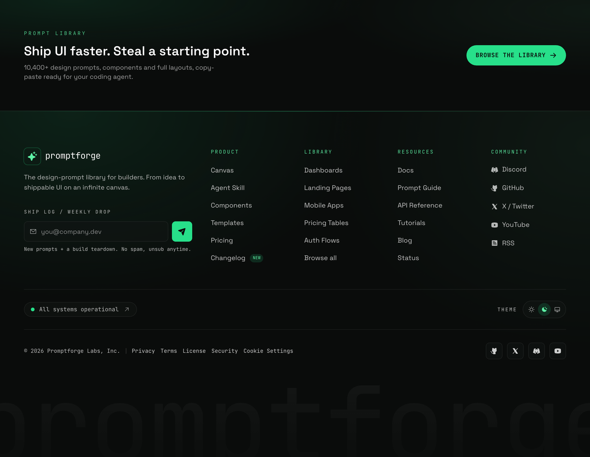 Ink & Acid Mono Sitemap Footer preview