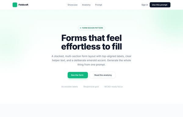 Forms that feel effortless to fill - Fieldcraft preview