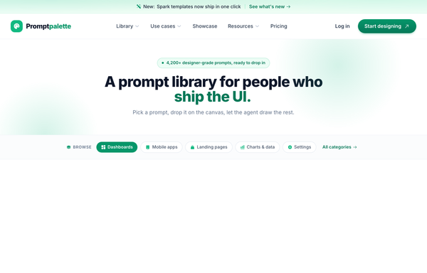 Promptpalette · classic-SaaS navbar (CTA-right) - legibility-fixed preview