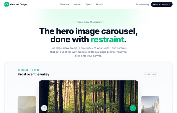 The hero image carousel, done with restraint preview