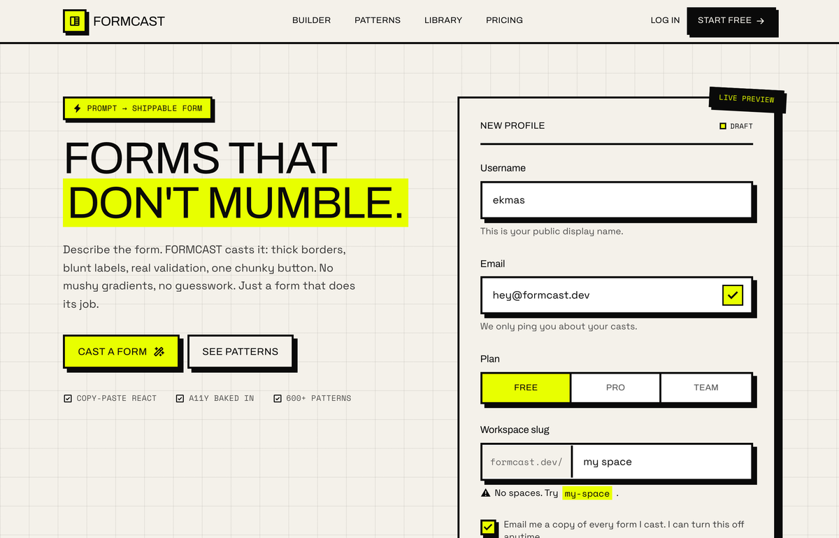 FORMCAST: Forms That Don't Mumble preview