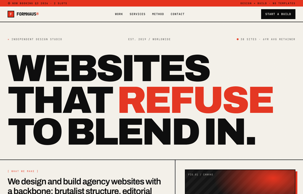 FORMHAUS - Agency Website (Brutalist Red) preview