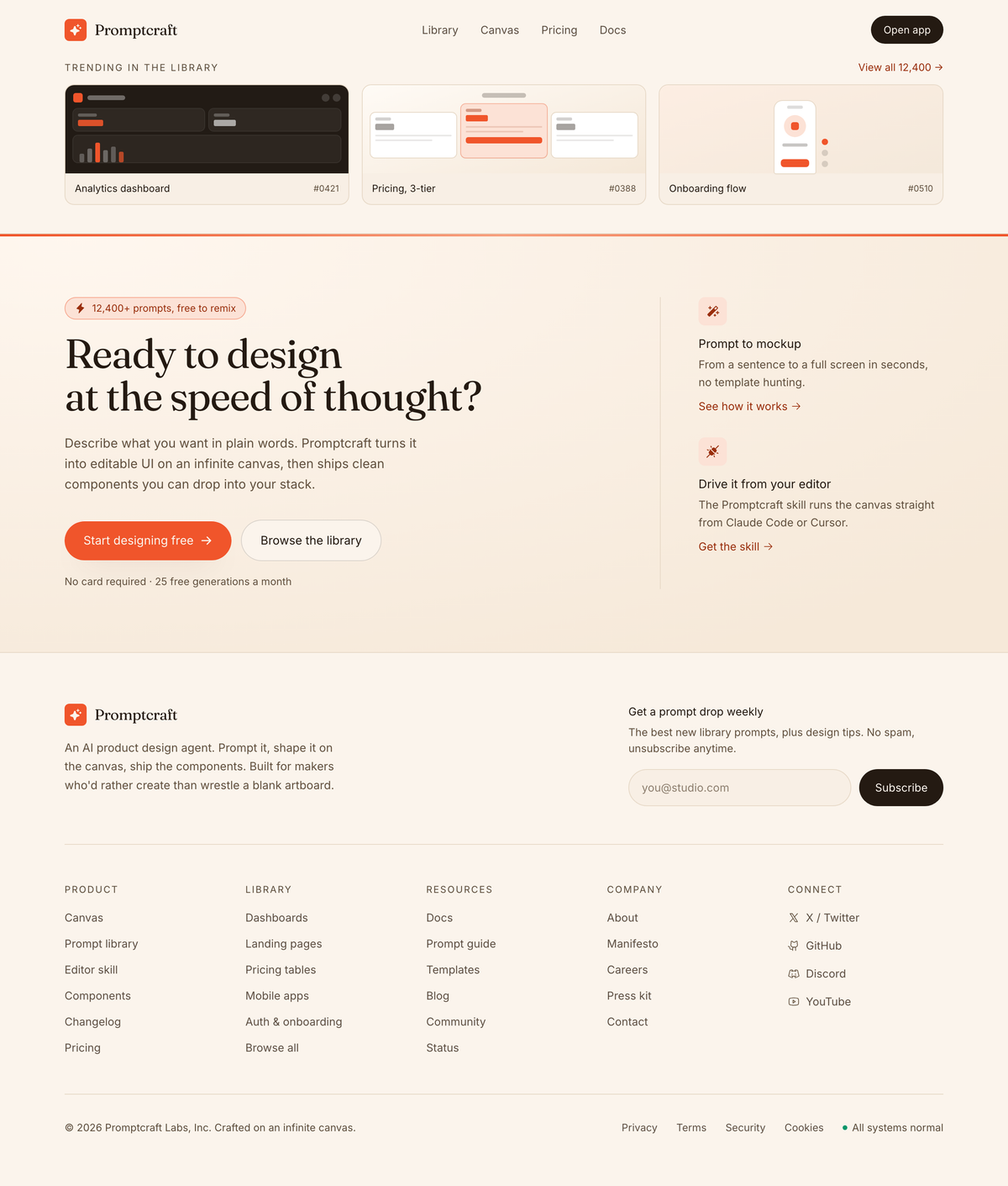 Cream Paper & Coral Mega Footer preview