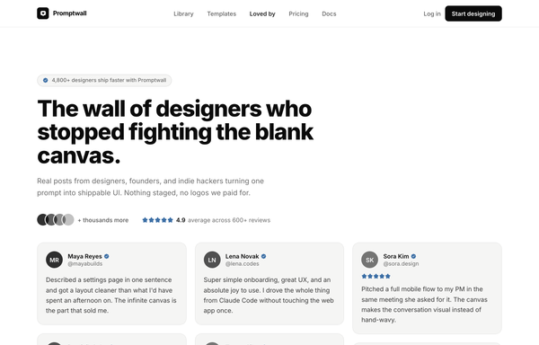 Loved by builders - Promptkit testimonial wall (mono tweet wall) preview