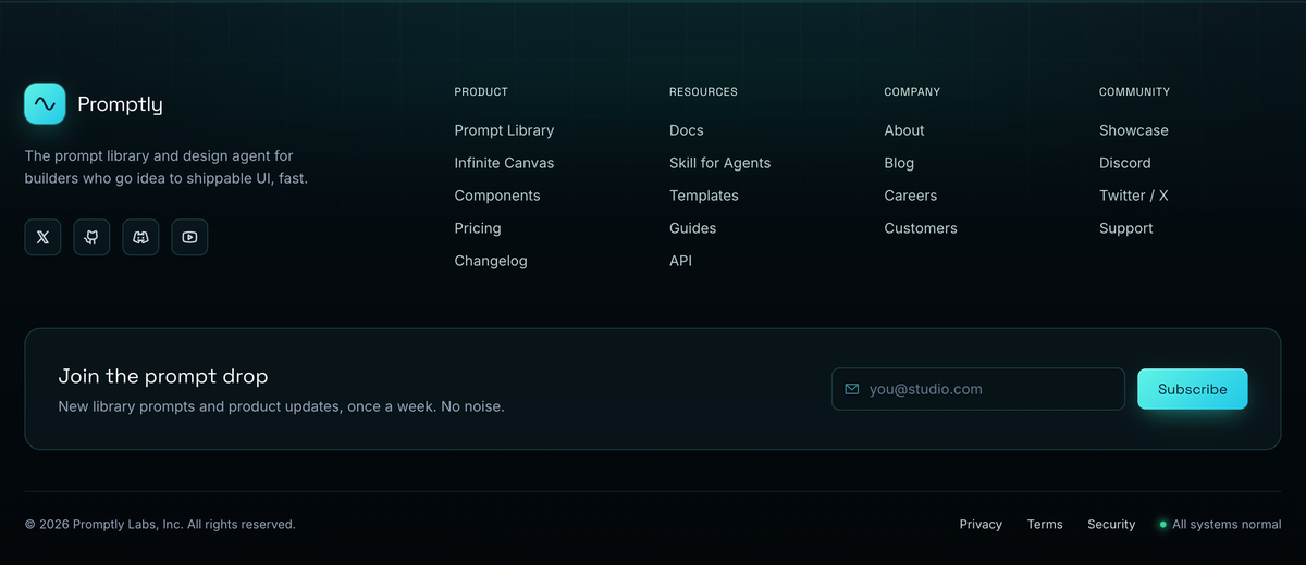 Aqua Aurora Frosted-Glass Footer preview