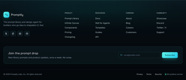 Aqua Aurora Frosted-Glass Footer preview