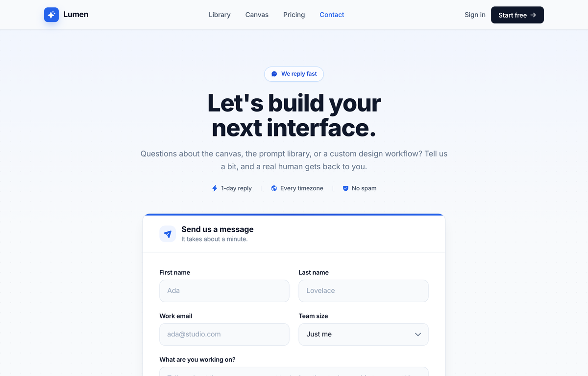 Let's build your next interface — Cobalt Contact preview