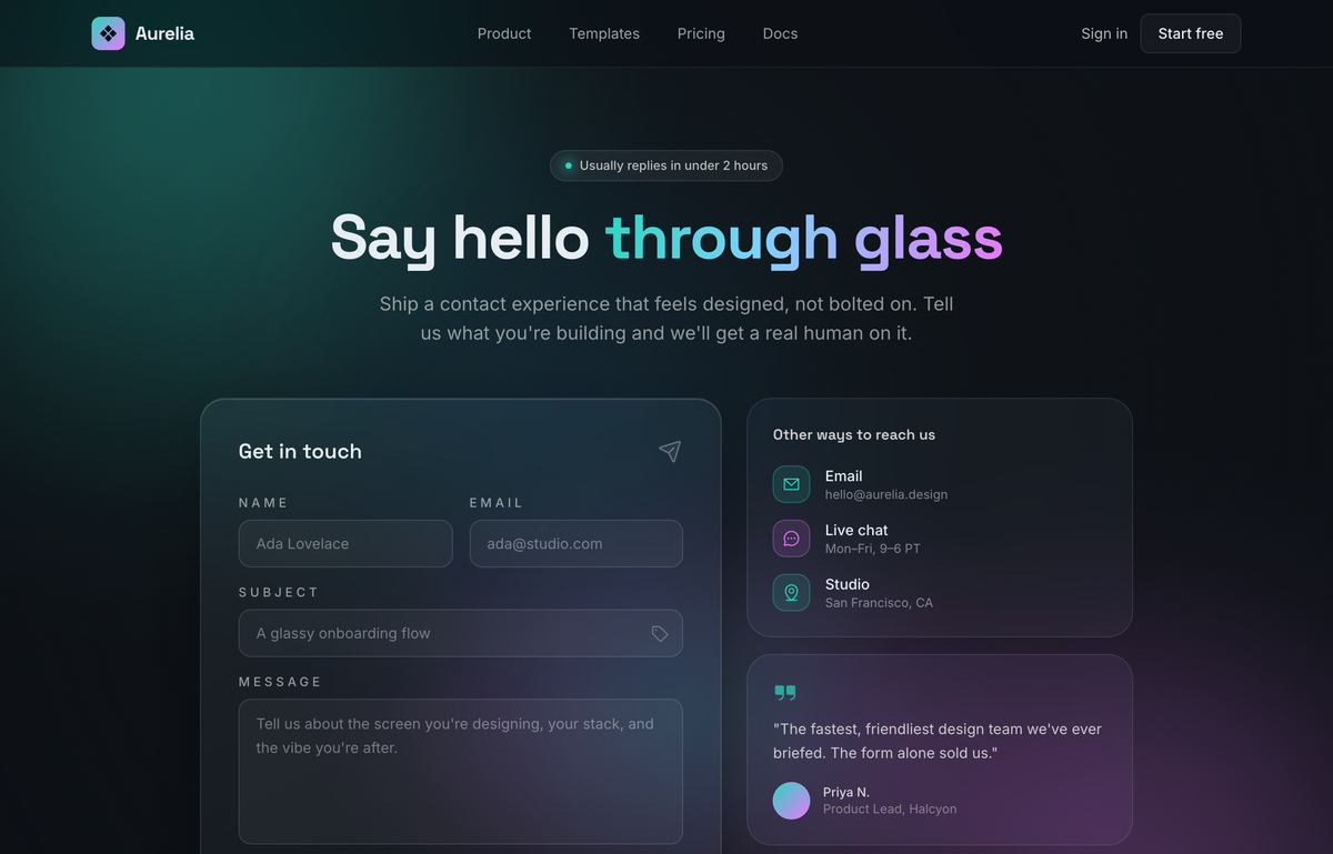 Say Hello Through Glass — Aurora Contact preview