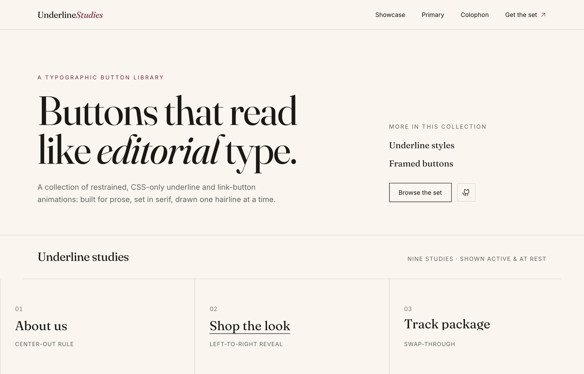 Editorial Buttons — Underline Studies preview