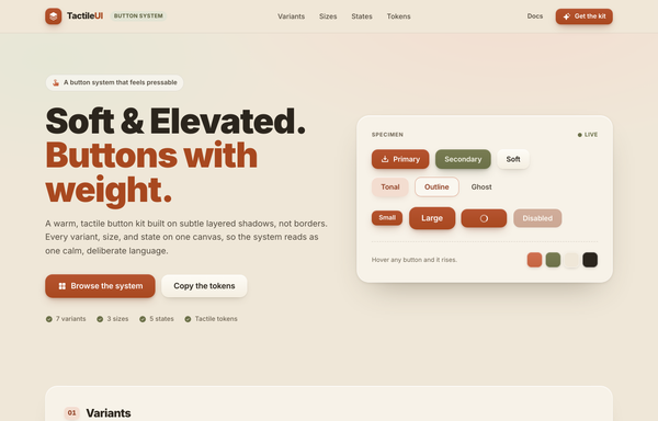 Soft & Elevated - A Warm Button System preview
