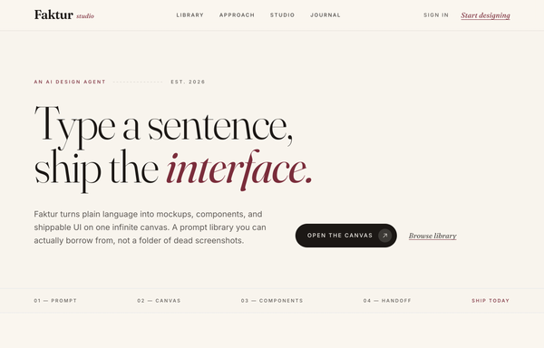 Faktur - Editorial Serif Burgundy Navbar (legibility-fixed) preview